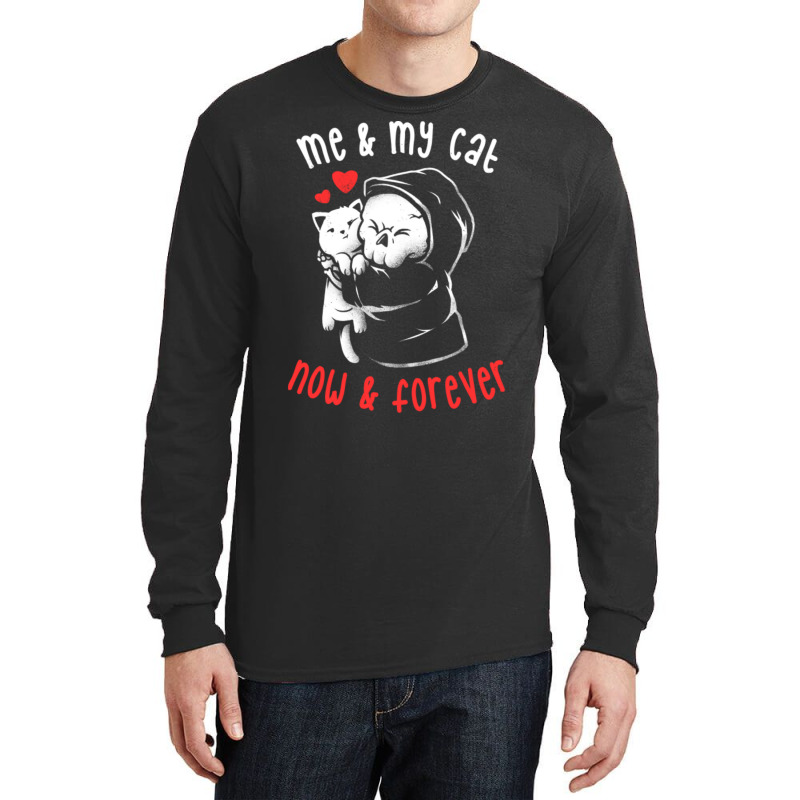 Me And My Cat Now And Forever -  Cute Kitty Skull Gift Long Sleeve Shirts | Artistshot