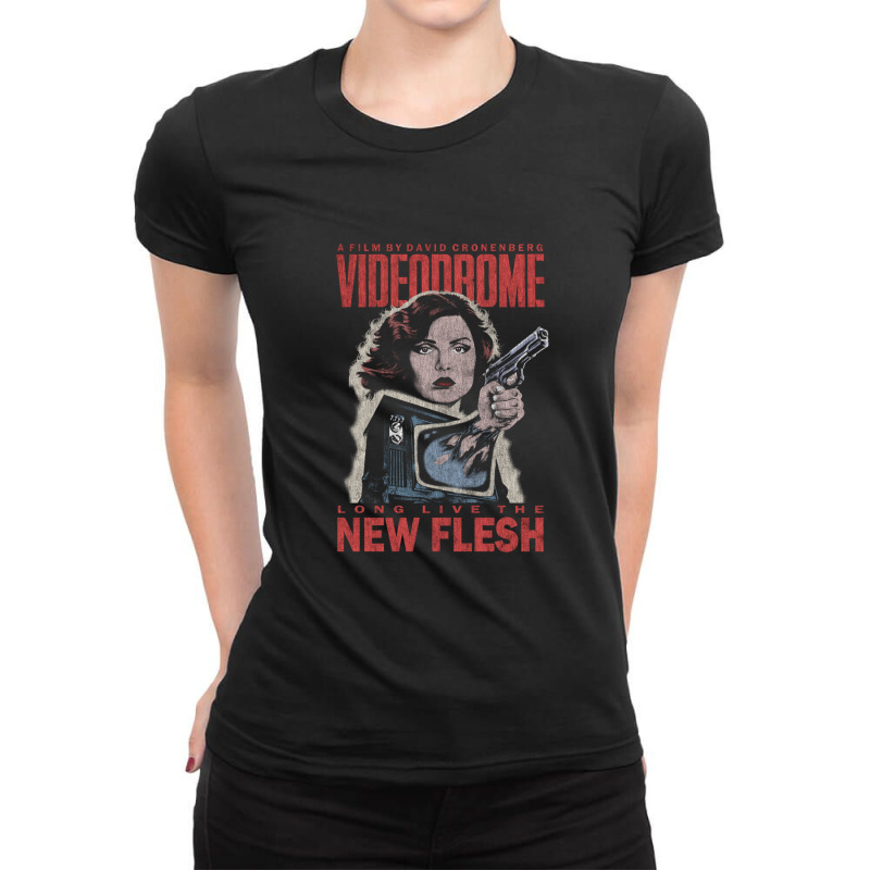 Videodrome (distressed) Ladies Fitted T-Shirt by cm-arts | Artistshot