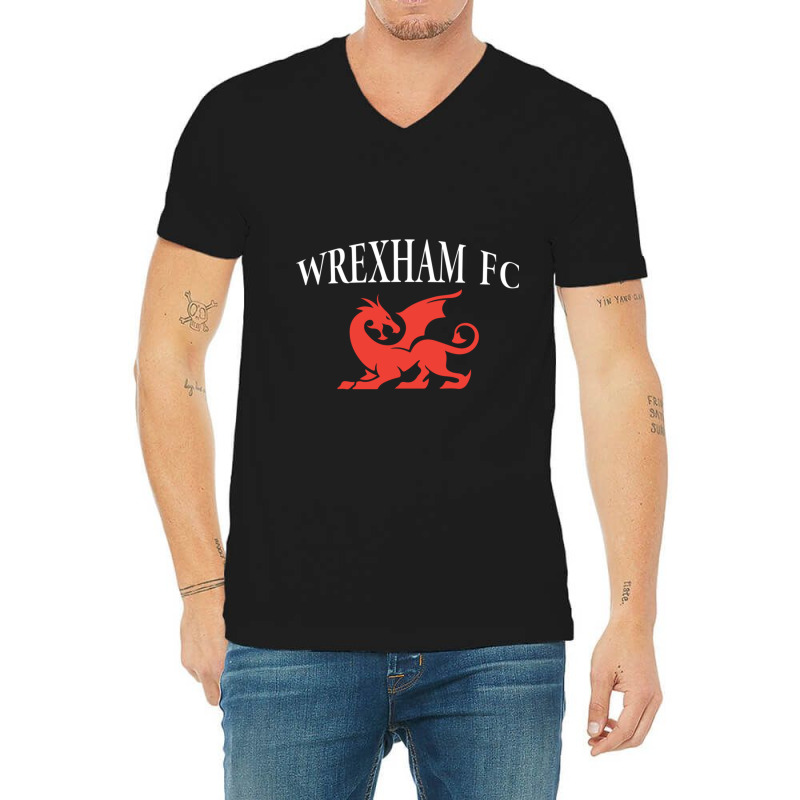 Red Football Dragon Design V-neck Tee | Artistshot