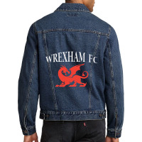 Red Football Dragon Design Men Denim Jacket | Artistshot