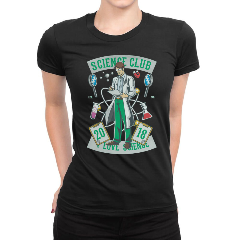 Science Club, I Love Science, Tennis, Science Fiction, Clone, Cool, Fe Ladies Fitted T-Shirt by SHOPTERR | Artistshot