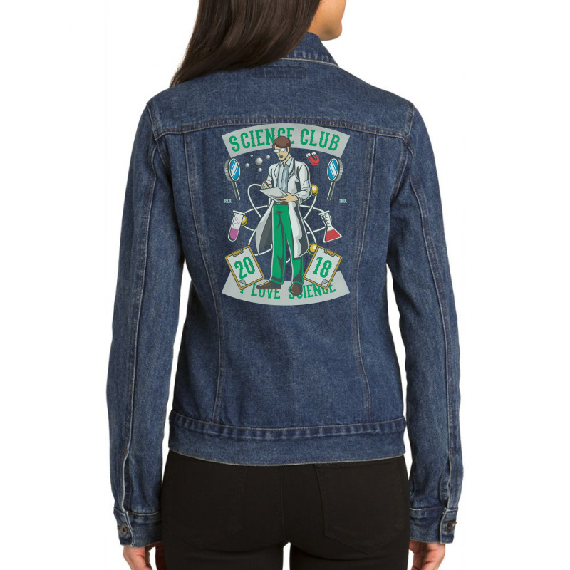 Science Club, I Love Science, Tennis, Science Fiction, Clone, Cool, Fe Ladies Denim Jacket by SHOPTERR | Artistshot