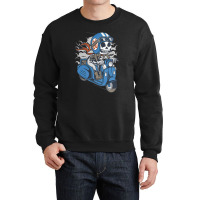 Skull Scooter, Skull, Scooter, Scooter Racing, Funny, Helmet, Motorcyc Crewneck Sweatshirt | Artistshot