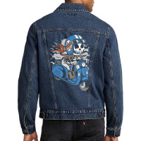 Skull Scooter, Skull, Scooter, Scooter Racing, Funny, Helmet, Motorcyc Men Denim Jacket | Artistshot