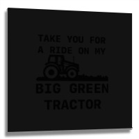 Big Green Tractor Metal Print Square | Artistshot