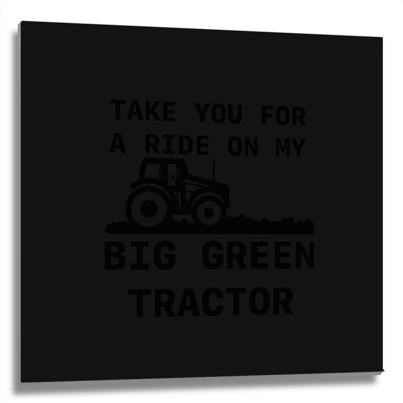 Big Green Tractor Metal Print Square | Artistshot