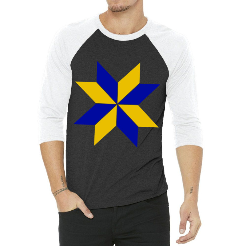 Blue And Gold Quilt Star 3/4 Sleeve Shirt | Artistshot