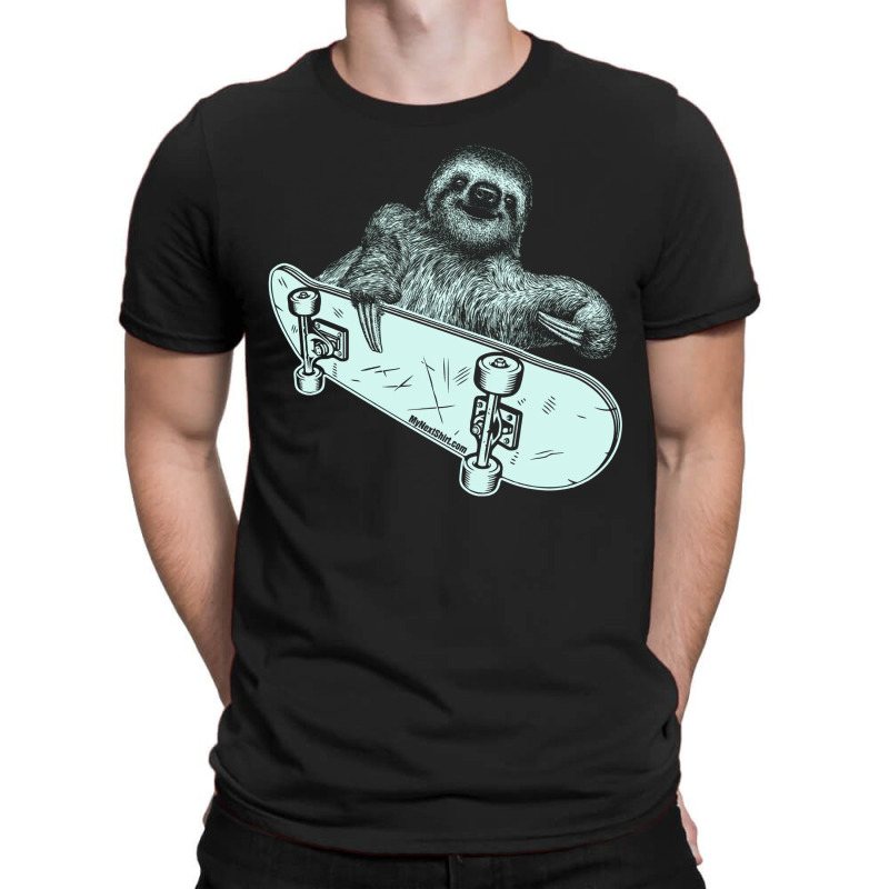 Sloth Riding A Skateboard, Sloth, Riding, Skateboard, Guys Animal, All T-shirt | Artistshot