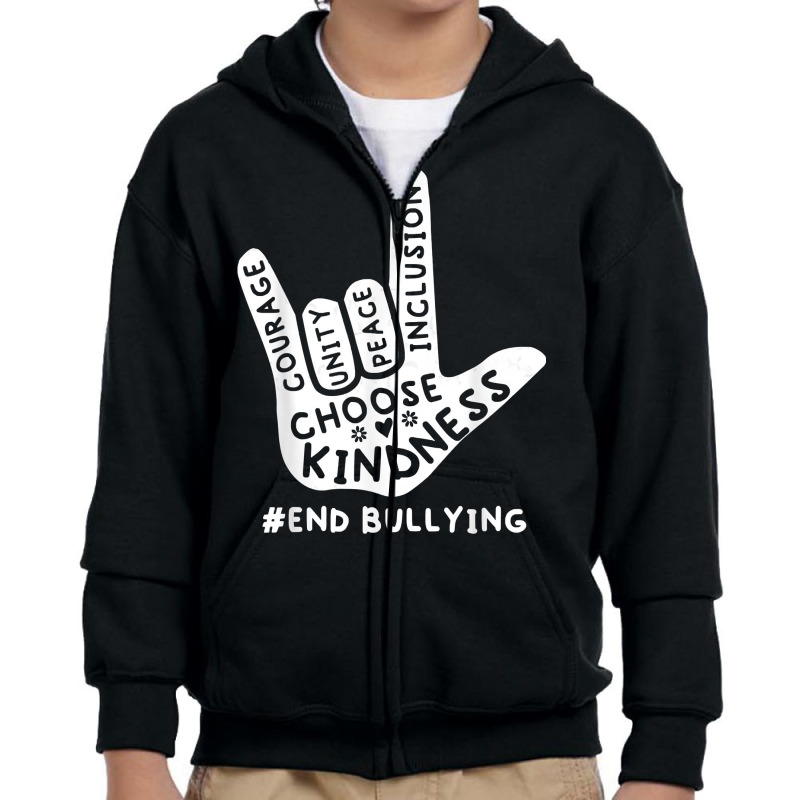 Love Sign Language Unity Day Orange Kids 2022 Anti Bullying T Shirt Youth Zipper Hoodie by alyshasur9x | Artistshot