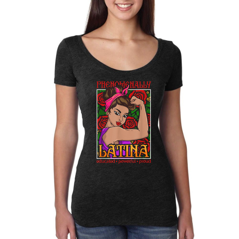 Phenomenally Latina Educated Powerful Proud, Latina Hispanic T Shirt Women's Triblend Scoop T-shirt by cm-arts | Artistshot