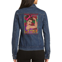 Phenomenally Latina Educated Powerful Proud, Latina Hispanic T Shirt Ladies Denim Jacket | Artistshot