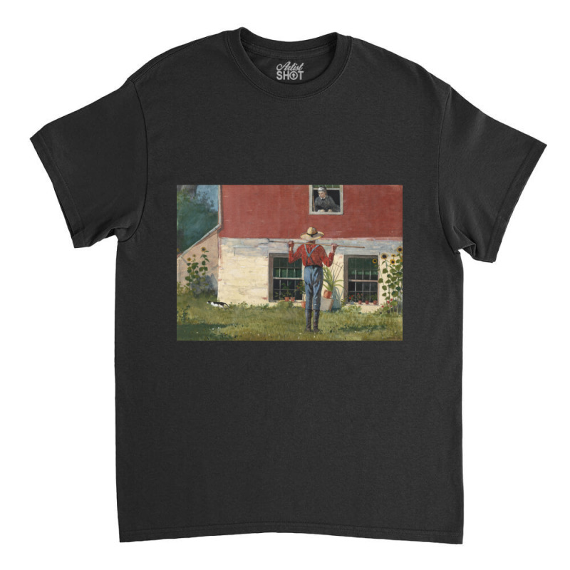 In The Garden (rustic Courtship) By Winslow Homer Classic T-shirt by atereabag | Artistshot