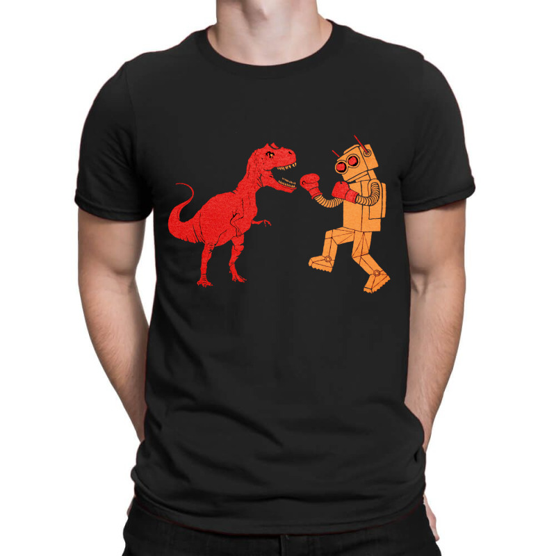 Dinosaur Vs Robot, Dinosaur Vs Robot Art, Dinosaur Vs Robot Vintage, D T-shirt | Artistshot