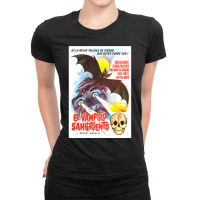 Vintage 1962 Horror Movie Poster El Vampiro Sangriento Ladies Fitted T-shirt | Artistshot