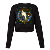 Art Nouveau Woman, L'ermitage Paul Berthon Alphonse Mucha, L'ermitage, Cropped Sweater | Artistshot