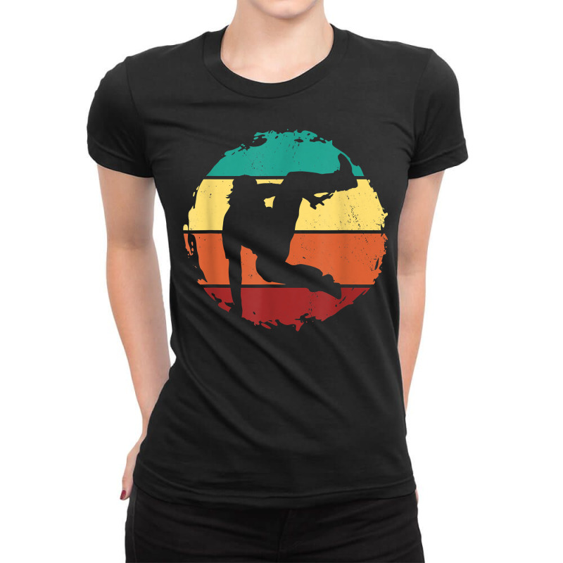 Retro Parkour Free Running Training Traceur Freerunner T Shirt Ladies Fitted T-Shirt by cm-arts | Artistshot