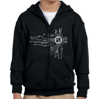 Cpu Heart Chipset Board Electrical Electronic Engineer Long Sleeve T S Youth Zipper Hoodie | Artistshot