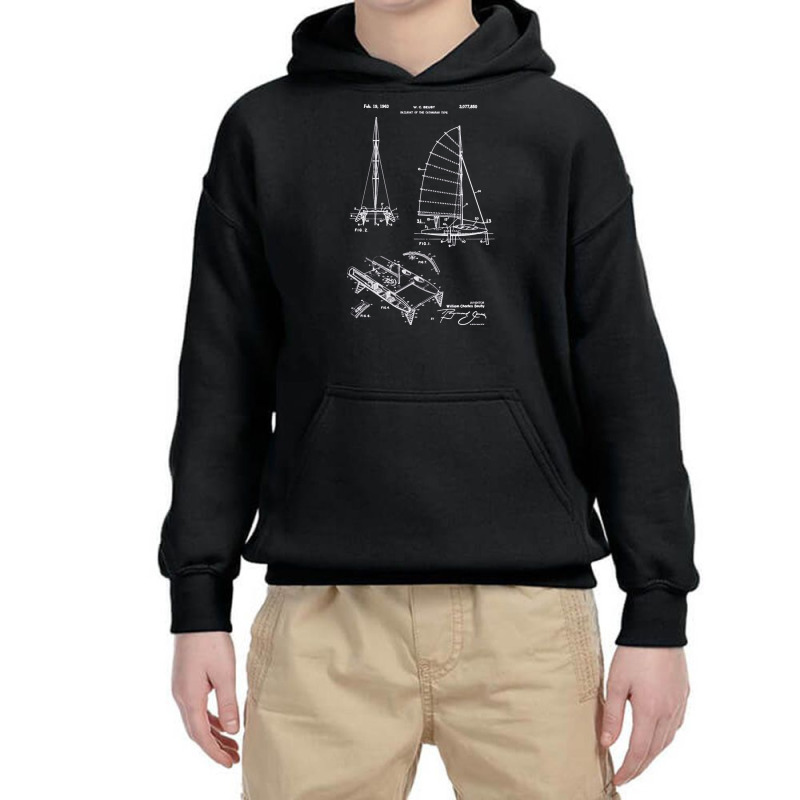 Catamaran Sailboat Patent Print, Catamaran Sailboat Patent, Catamaran, Youth Hoodie by SHOPUYTY | Artistshot