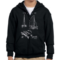 Catamaran Sailboat Patent Print, Catamaran Sailboat Patent, Catamaran, Youth Zipper Hoodie | Artistshot