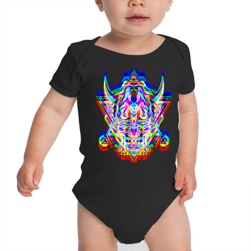 Samurai Mask Anime Demon Bushido Warrior Aesthetic Japanese T Shirt Baby Bodysuit by cm-arts | Artistshot