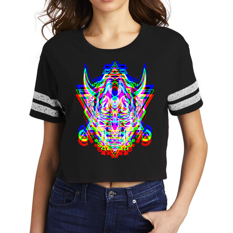 Samurai Mask Anime Demon Bushido Warrior Aesthetic Japanese T Shirt Scorecard Crop Tee by cm-arts | Artistshot