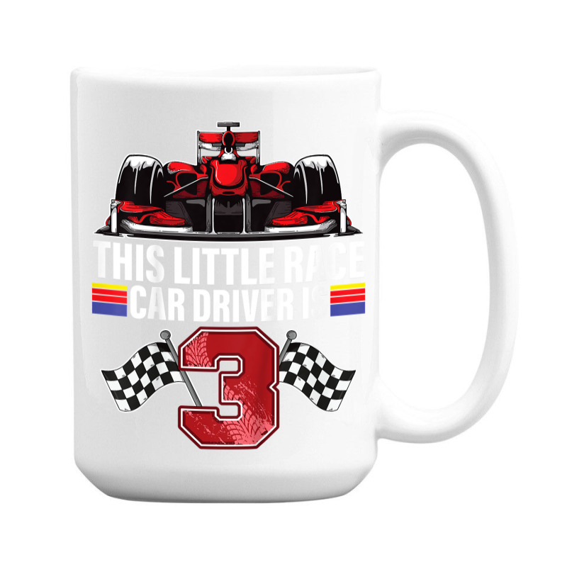 Kids 3 Year Old Race Car Birthday Formula 3rd Racing Party Gift 15 Oz Coffee Mug | Artistshot