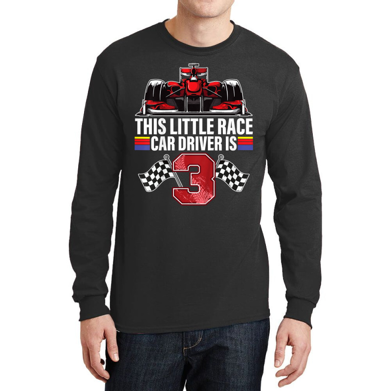 Kids 3 Year Old Race Car Birthday Formula 3rd Racing Party Gift Long Sleeve Shirts | Artistshot