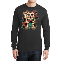 Lucky Cat, Lucky Cat Japan, Lucky Cat Art, Lucky Cat Painting, Lucky C Long Sleeve Shirts | Artistshot