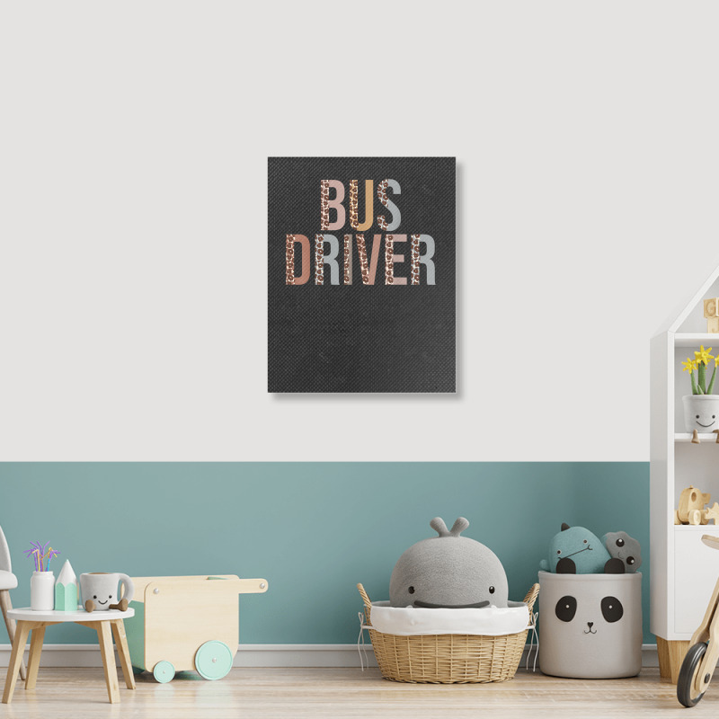 Leopard Bus Driver Supplies Funny Back To School Portrait Canvas Print | Artistshot