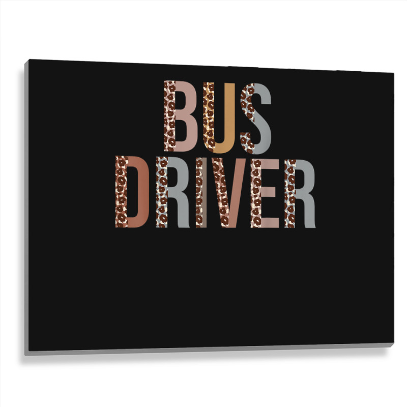 Leopard Bus Driver Supplies Funny Back To School Metal Print Horizontal | Artistshot