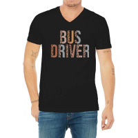 Leopard Bus Driver Supplies Funny Back To School V-neck Tee | Artistshot