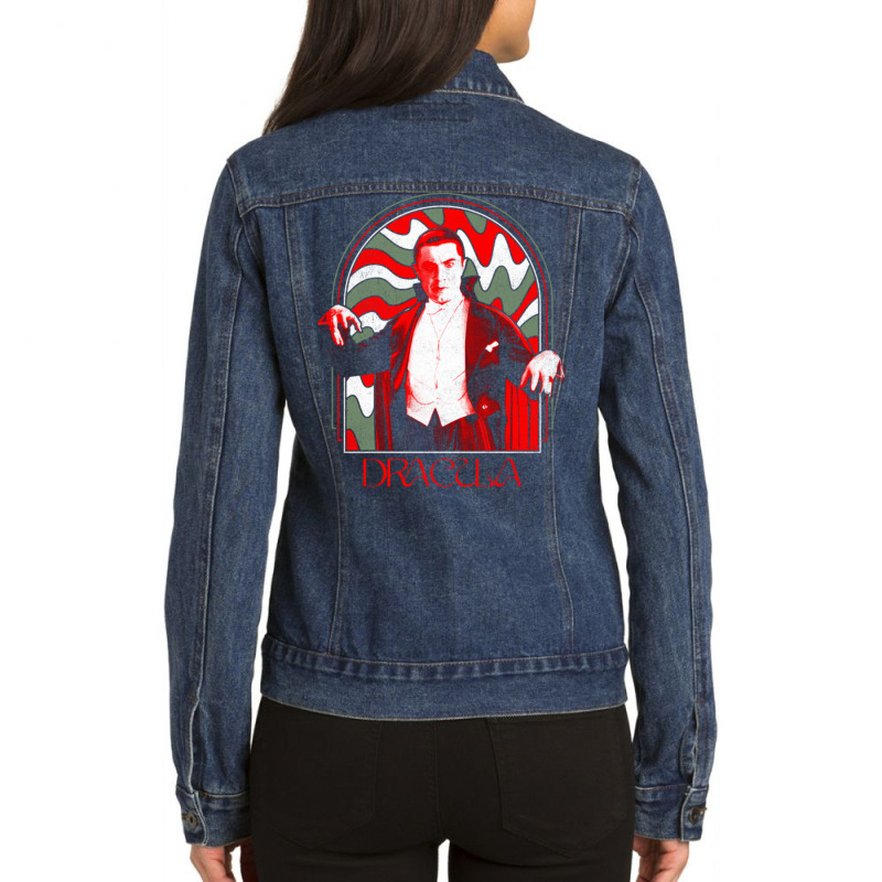 Psychedelic Dracula Ladies Denim Jacket by cm-arts | Artistshot