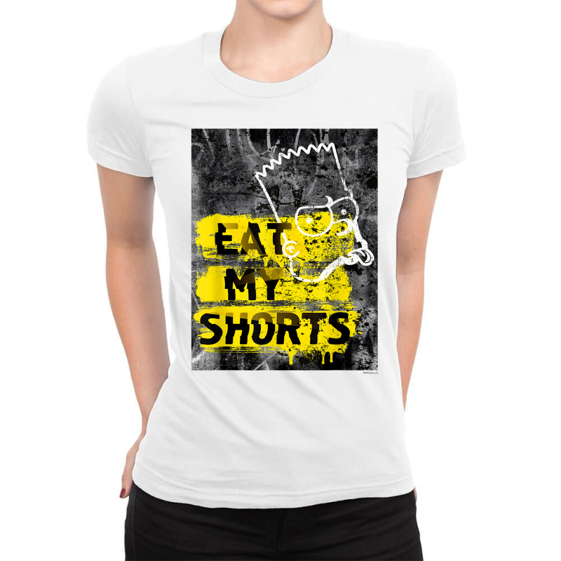 The Simpsons Bart Simpson Eat My Shorts Graffiti T Shirt Ladies Fitted T-Shirt by cm-arts | Artistshot