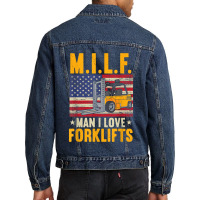 M.i.lf Man I Love Forklifts Men Denim Jacket | Artistshot