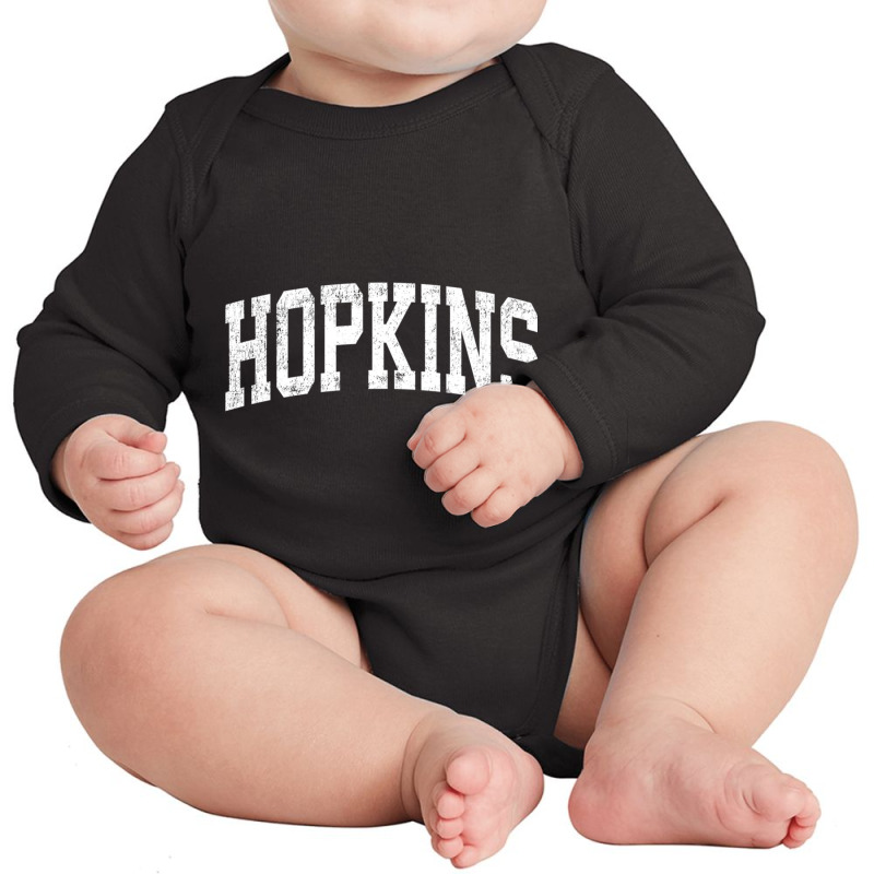 Hopkins Minnesota Mn Vintage Athletic Sports Pink Design Pullover Hood Long Sleeve Baby Bodysuit | Artistshot