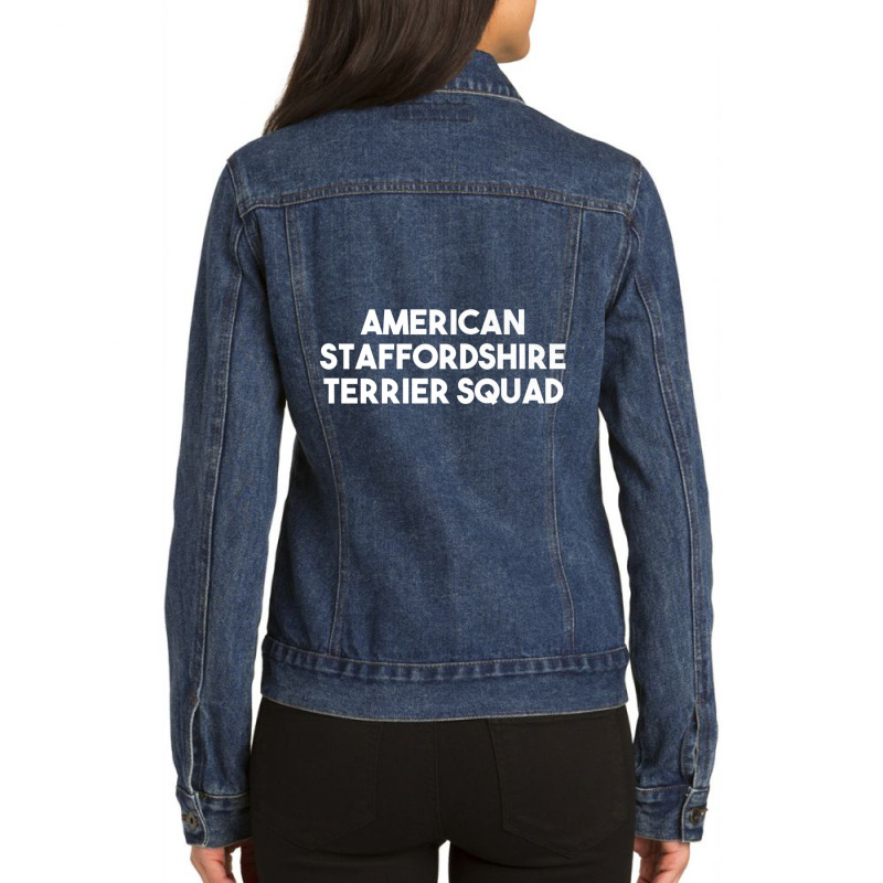 American Staffordshire Terrier Dog Lover Ladies Denim Jacket by cm-arts | Artistshot