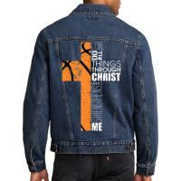 Christian Basketball Teen Boys Men Religious Verses Men Denim Jacket | Artistshot