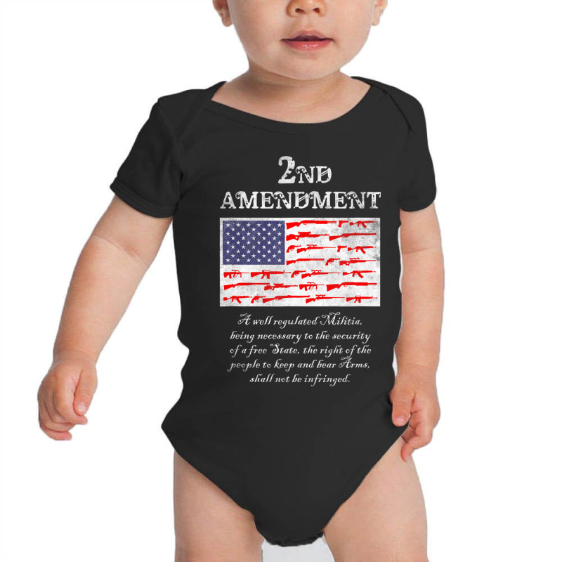 2nd Amendment American Flag Gun Right To Bear Arms Baby Bodysuit by cm-arts | Artistshot