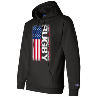 Usa Rugby American Flag Distressed Rugby 4th Of July Gift Champion Hoodie | Artistshot