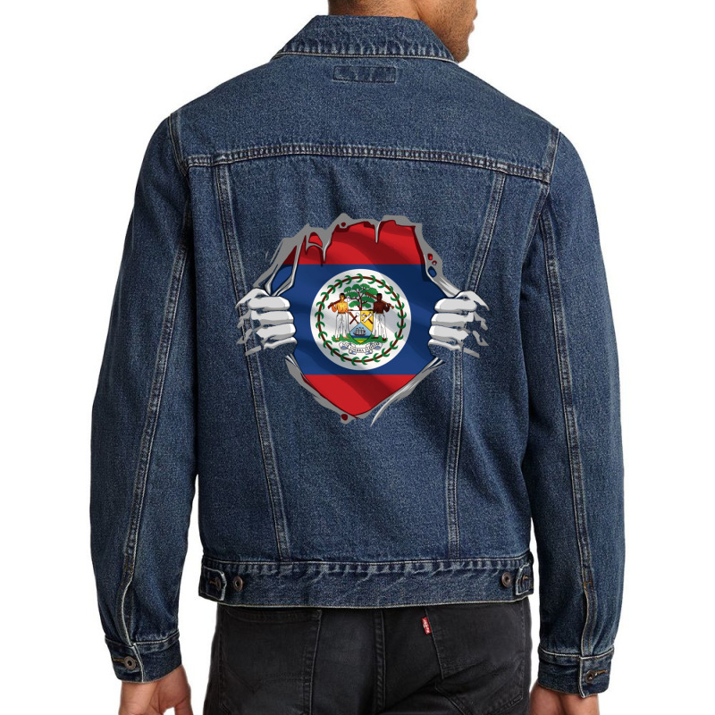 Super Belizean Heritage Proud Belize Roots Flag Pullover Hoodie Men Denim Jacket | Artistshot