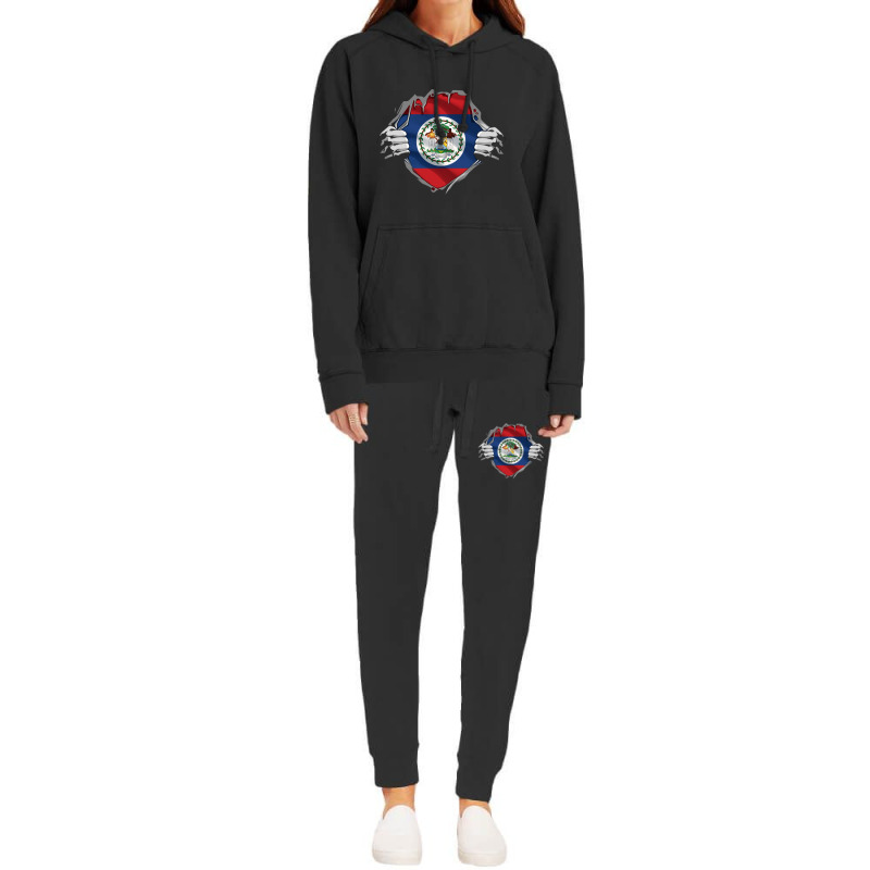 Super Belizean Heritage Proud Belize Roots Flag Pullover Hoodie Hoodie & Jogger Set | Artistshot