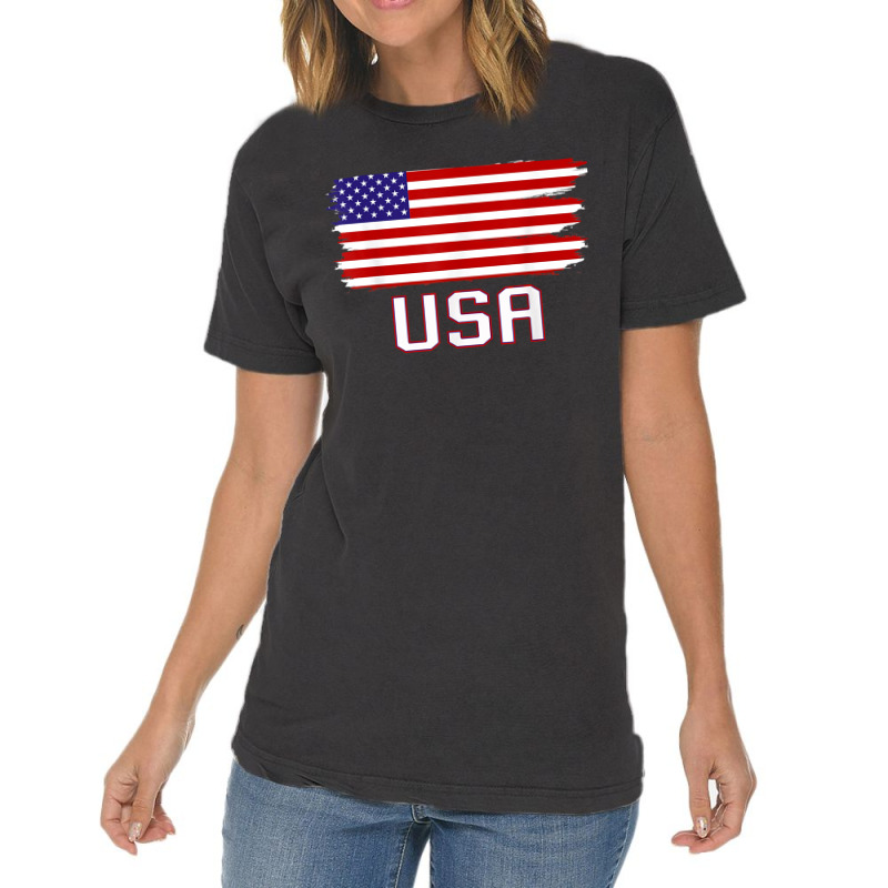 Usa Women Men Kids Patriotic American Flag July 4th Vintage T-shirt | Artistshot