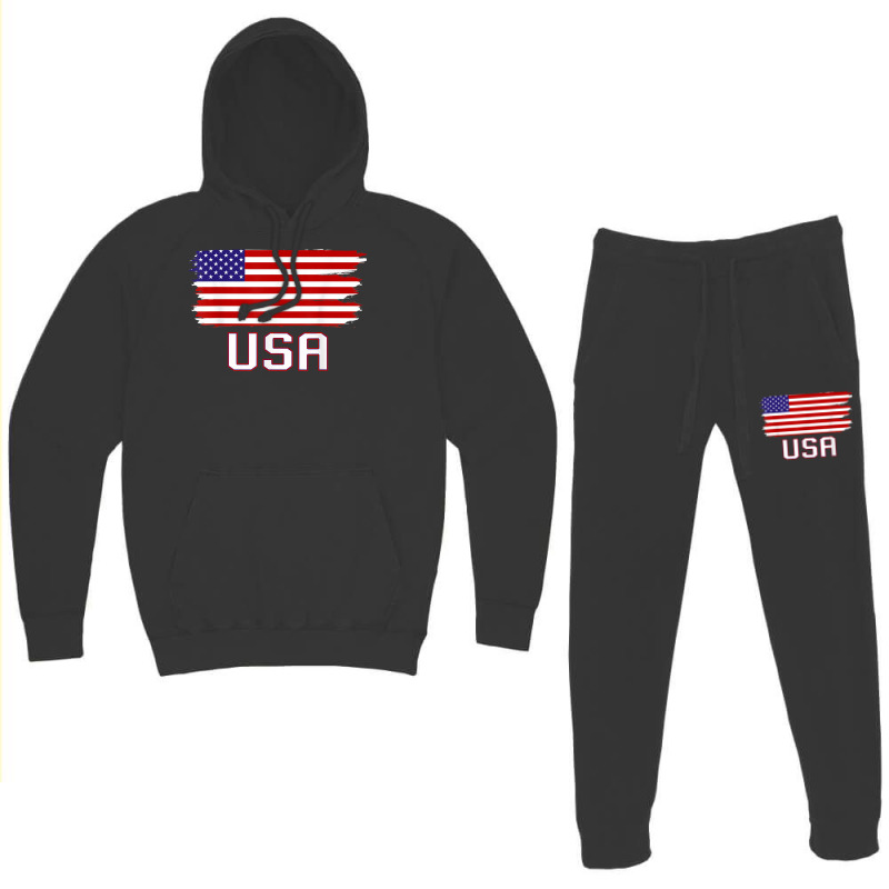 Usa Women Men Kids Patriotic American Flag July 4th Hoodie & Jogger Set | Artistshot