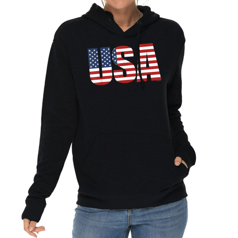 Usa Women Men Patriotic American Flag 4th Of July Lightweight Hoodie | Artistshot