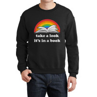 Take A Look It's In A Book Reading Vintage Retro Rainbow Pullover Hood Crewneck Sweatshirt | Artistshot