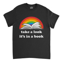 Take A Look It's In A Book Reading Vintage Retro Rainbow Pullover Hood Classic T-shirt | Artistshot