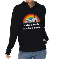 Take A Look It's In A Book Reading Vintage Retro Rainbow Pullover Hood Lightweight Hoodie | Artistshot