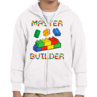 Brick Builder Blocks Building Master Builder Funny Toys Kids Youth Zipper Hoodie | Artistshot