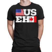 Useh Leaf Canadian American Flag Canada Usa Flag Gift T-shirt | Artistshot