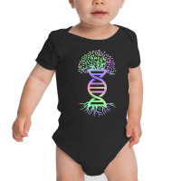 Awesome Biology Colors Shirt Dna Genetics Tree Of Life T Shirt Baby Bodysuit | Artistshot